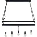 Produktbild: Lindby Pendelleuchte Kirista 9627717 Retro Vintage Antik in Schwarz aus Metall 5-flammig E27 Wohnzimmerleuchte