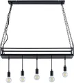 Produktbild: Lindby Hängelampe Kirista, 5-flg., schwarz, 100 cm, E27