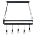 Produktbild: Lindby Pendelleuchte Kirista (Retro, Vintage Antik) in Schwarz aus Metall (5 flammig E27) - Deckenlampe Esstischlampe Hängelampe Hängeleuchte Wohnzimmerleuchte