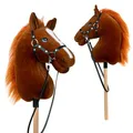 Produktbild: Pink Papaya Hobby Horse Merle, mit Halfter und Trense, Steckenpferd fürs Hobby Horsing, Pferd zum Reiten für Kinder