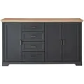 Produktbild: Landscape Sideboard, Graphit, Eiche Artisan, Metall, 4 Fächer, 4 Schubladen, 182x102x41 cm, Typenauswahl, Beimöbel erhältlich, stehend, in verschiedenen Größen erhältlich, Wohnzimmer, Kommoden & Sideboards, Sideboards