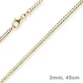 Produktbild: 2mm Panzerkette weit Goldkette Collier Halskette aus 585 Gold Gelbgold 45cm