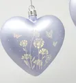 Produktbild: LED Hängedeko Herz BLUMENWIESE pastell lila 15cm Glas mit Timer Formano F25