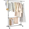 Produktbild: SONGMICS Rollgarderobe LLR401 grau Metall 101,0 - 166,0 x 113,0 - 180,0 cm, 1 St.