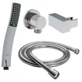 Produktbild: Design Handbrause rund Duschbrause mit Schlauch 200 cm Halterung  Wandanschluss