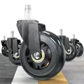 Produktbild: HOLKIE Bürostuhl Rollen 10x22 mm Schwarz Ersatzrollen für 1KEA-Stühle Schreibtischstuhl aus Gummirollen für Parkett Hartebödenrollen 5er-Set robuste Rollerblade-Rollen für Compute-Stuhlmatten