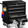 Produktbild: Werkstattwagen Rollwagen Werkzeugwagen Werkzeugkiste Fächer Toolbox Werkzeug-box 5 Fächer Schwarz - Masko