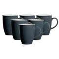Produktbild: Ritzenhoff & Breker Doppio Kaffeebecher 6er Set, 320 ml, Dunkelgraue Henkelbecher aus Porzellan, Mix & Match Geschirr, Anthrazit