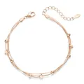 Produktbild: Materia Damen Armband Kugeln Sterne Silber 925 rosegold vergoldet SA-149