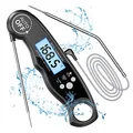 Produktbild: CIRYCASE Fleischthermometer Digital, Sofort Ablesbares Bratenthermometer Grillthermometer, Externe Sonde mit 2 Lange Sonde & Magnet, Alarmfunktion, Thermometer Laborthermometer für Küche, BBQ, Ofen