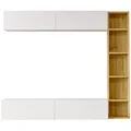 Produktbild: Mobili Rebecca Wohnwand, Weiß, Braun, Holzwerkstoff, 169.1x143.6x25.8 cm, Wohnzimmer, Wohnwände, Wohnwand-Sets