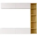 Produktbild: Wohnwand Rebecca Mobili Hilba 143,5x169x26 Spanplatte Weiß Hellbraun Modern Set 3 Stk