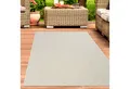 Produktbild: Carpetia Outdoorteppich Teppich Outdoor Wohnzimmer wetterfest rechteckigem Linienmuster Creme, rund, Höhe: 5 mm