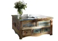 Produktbild: ausgefallener Vintage Altholz Couchtisch Truhe Holzkiste Truhentisch 100x100x50