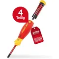 Produktbild: Wiha - Schraubendreher Set Gemischt Pocketmax Electric 4-tlg. Mit Verstaubarem Bit Set (45296) I Schraubenzieher Satz Mit Bit Magazin Aus Slimbits Für Elektriker I Schlitz / Kreuzschlitz / Plusminus