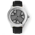 Produktbild: Humism Eidos Automatik Stahl Weiß Schwarz Saphir Leder 3D Unisex Uhr
