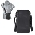 Produktbild: Greenburry Leder Handy Umhängetasche Schultertasche Handyfach 10x16cm schwarz
