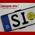 Produktbild: 2022er Simple Fix schwarz Rahmenloser Universal Kennzeichenhalter komplett Set