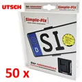 Produktbild: 50 x Simple Fix schwarz Rahmenloser Universal Kennzeichenhalter komplett Set