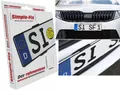 Produktbild: 4 x Kennzeichenhalter Rahmenlos Nummernschildhalter Kennzeichen Kfz Simple Fix