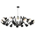 Produktbild: Qazqa Esstisch Industrie Pendelleuchte, Pendellampe - Hobby Spinne - Schwarz, Rund, 16-flammig, 206cm, Ideal als Esszimmerlampe und