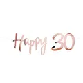 Produktbild: Oblique Unique® Happy 30 Girlande Banner 1,5 m in Roségold für 30. Geburtstag Jubiläum Party Feier Deko