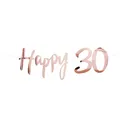 Produktbild: Happy 30 Girlande Banner 1,5 m Roségold für Geburtstag Jubliäum Party Feier Deko