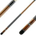 Produktbild: Winsport Billard Queue Eight-Ball 13 mm Profi-Klebleder, honigbraun gebeizt mit schönem 8-Ball Motiv, Ahornholz Pool Cue mit Nylon-Griffband, 147 cm, 2-TLG.