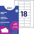 Produktbild: Avery-Zweckform DPC6530A-10 Einsteckschild Namensschild 65mm x 30mm Weiß