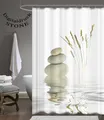 Produktbild: Digitaldruck Textil Duschvorhang 180x200 cm WELLNESS STONE Wannenvorhang + Ringe