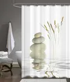 Produktbild: Digital Textil Duschvorhang 180 x 200 cm WELLNESS STONE Wannenvorhang inkl Ringe