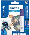 Produktbild: PILOT PINTOR Kreativmarker – 6 Stück in M – Fun-Farben – Farbmarker-Stifte für DIY-Projekte, für fast alle Oberflächen, schnell trocknend und gut deckend