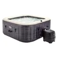 Produktbild: INTEX PureSpa Greywood Deluxe In- & Outdoor Whirlpool aufblasbar für 4 Personen 795 L (145 x 71cm) Inkl. Wasserenthärtungs- & Salzwassersystem - 140 Massagedüsen - Heizsystem - APP Steuerung & LED