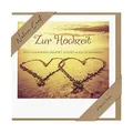 Produktbild: bsb - Hochzeitskarte Herzen am Strand - Nature Cards - Nachhaltige Karte zur Hochzeit mit Umschlag - Glückwunschkarte zur Hochzeit 15,5 x 15,5 cm