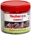 Produktbild: Fischer DuoPower 6x30 mm Universaldübel 200 Stück Runddose Kunststoff grau rot 2