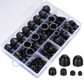 Produktbild: Schraubkappen Muttern Set, Kunststoff, M4 M5 M6 M8 M10 M12, Schwarz, 145 Stück