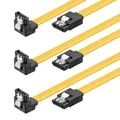 Produktbild: 3x SATA 6 Gb/s Kabel gewinkelt Sicherheitslasche Metallclip S-ATA SATA SSD 0,7m