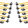 Produktbild: 10x SATA 6 Gb/s Kabel gewinkelt Sicherheitslasche Metallclip S-ATA SATA SSD 0,7m