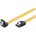 Produktbild: Wentronic S-ATA Kabel 600-070 90° down gewinkelt mit Clip 70cm HDD SSD gelb