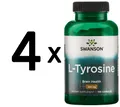 Produktbild: 4 x Swanson L-Tyrosine, 500mg - 100 caps (174,95 EUR/kg)