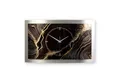 Produktbild: Kreative Feder Wanduhr 3D Designer-Wanduhr „Black & Gold Marble“ aus gebürstetem Aluminium (3D-Wölbung, einzigartiges Zwei-Platten-Design, flüsterleises Uhrwerk)