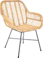 Produktbild: BELIANI Rattanstuhl Natürlich / Schwarz Rattan/Metall Perfekt für Garten Modern