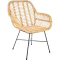Produktbild: Rattanstuhl Natürlich / Schwarz Rattan/metall Perfekt Für Garten Modern