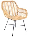 Produktbild: Rattanstuhl Balkon Terrasse natürlich / schwarz Canora
