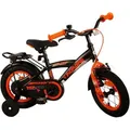 Produktbild: TPFSports Thombike Kinderfahrrad - Jungen - 12 Zoll - Rücktritt + Handbremse - Schwarz/Orange - Schwarz