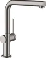 Produktbild: hansgrohe Talis M54 - Küchenarmatur, 1 Stahlart, Wasserhahn Küche mit Auslaufhöhe 270 mm, Mischbatterie Küche 360° schwenkbar, Brushed Black Chrome, 72840340