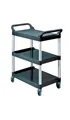 Produktbild: Rubbermaid Tischwagen 3 Ladeflächen L560xB450mm schwarz/alusilber Trgf.90 kg ...