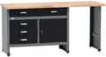 Produktbild: Küpper Werkbank 12039 – 170 × 84 × 60 cm, 4 Schubladen, 1 Tür, 300 kg Tragkraft, massive 30 mm Buchenplatte