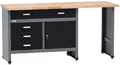 Produktbild: Küpper Werkbank Modell 12037, Breite 170 cm, 1 Tür, 4 Schubladen, 300 kg Traglast, 30 mm Massive Buchenarbeitsplatte (Schwarz)