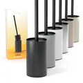 Produktbild: SAVEGA - Silikon Klobürste Edelstahl - Hygienische WC-Bürste mit modernem Bürstenhalter - Design Klobürste mit Spritzschutz - Toilet Brush - schwarz